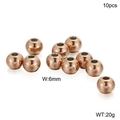 Set aus 10 Roségold 6mm polierten Edelstahl-Perlen mit einem Gewicht von 20g - 6mm Roségold (KLJ2293-Z)