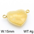Colgante de corazón dorado para joyería con detalle de 15mm de ancho y 4g de peso - Ancho 15mm / Dorado (KLJ4907-Z)