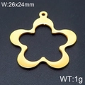 Colgante de flor hueca dorada de 26x24mm en acero inoxidable pulido para joyería artesanal - Dorado 26x24mm (KLJ6501-Z)