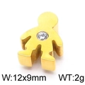 Vergoldeter Jungen-Anhänger mit Kristalleinlage, Edelstahl-Schmuckzubehör, 12x9mm Größe - Goldfarbenes Jungen-Design (KLJ5525-Z)