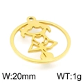 Colgante niña hueca dorada para joyería en acero inoxidable tamaño de 20mm pieza - Niña (KLJ4878-Z) / Dorado