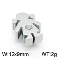 Silberner Mädchen-Anhänger mit Kristall aus Edelstahl für DIY-Schmuck, Größe 12x9mm - Stahlfarbenes Mädchen-Design (KLJ4441-Z)
