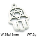 Colgante Mano de Fátima plateado con estrella de David, accesorio de acero para joyería - 28*18mm / Color Acero