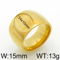 Anillo de sello para hombre en acero inoxidable dorado con superficie de 14x10mm - US 6 / Dorado
