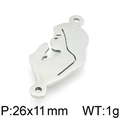Stainless steel girl profile silhouette pendant connector for DIY jewelry, 26x11mm size - Praying Girl Profile Style (KLJ4872-Z) / Steel / 26x11mm