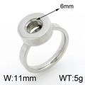 Base de anillo de acero inoxidable plateado con diámetro 6mm y ancho 11mm para DIY - US 6 / Color Acero (KLJ3889-Z)