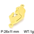Golden stainless steel girl silhouette pendant 26x11mm for jewelry making - Praying Girl Profile Style (KLJ4873-Z) / Gold / 26x11mm