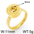 Anillo de acero inoxidable dorado con base redonda de 6mm para joyería artesanal - US 6 / Color Dorado (KLJ3890-Z)