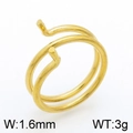 Anillo abierto dorado minimalista de doble banda, ancho de 1,6 mm, peso 3g, acabado pulido - Color Dorado (KLJ3900-Z)