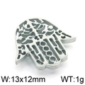 Hamsa Hand pendant in silver stainless steel, DIY jewelry charm size 13x12mm - Steel Color (KLJ5689-Z)