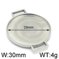 Connecteur de plateau plat rond 28mm en acier inoxydable argenté pour bijoux DIY - 28mm Intérieur 30mm Largeur Argent (KLJ4235-Z)
