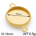 Connecteur cabochon rond en acier doré 16mm avec double anneau pour bijoux DIY - 18mm / Doré