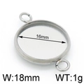 Connecteur de base rond en acier inoxydable argenté 16mm pour bijoux DIY - 18mm / Couleur Acier