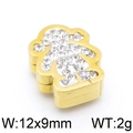 Colgante de niño dorado con cristales pavé, medidas de 12x9 mm y un peso ligero de 2 g - Niña (KLJ3603-Z) / 12*9mm / Dorado