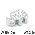 Colgante de elefante dorado con pedrería brillante, accesorio de joyería de 15x10mm - 15*10mm / Color Acero (KLJ3607-Z)