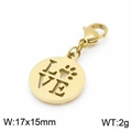 Colgante dorado de acero inoxidable LOVE con huella calada y mosquetón 17x15mm - 17*15mm / Dorado