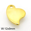 Colgante de corazón en acero inoxidable dorado pulido con medida marcada de 12x9mm - 12*9mm / Dorado