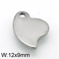 Colgante de corazón plateado pulido con anillo para joyas DIY, tamaño 12x9mm - 12*9mm / Color Acero