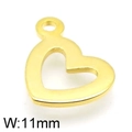 Colgante de corazón hueco de acero inoxidable dorado con detalle de ancho de 11 mm - Color Dorado (KLJ4799-Z)