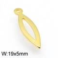 Colgante de hoja dorada de acero inoxidable para joyería con diseño de ojo hueco 19x5mm - 19x5mm / Oro (KLJ4796-Z)