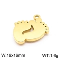 Colgante de huella de bebé en acero inoxidable dorado para joyería DIY, 19x16mm - 19*16mm / Estilo de Huella de Bebé Dorado (KLJ7131-Z)