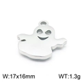 Colgante de fantasma hueco en acero inoxidable plateado 17x16mm para joyas DIY - Color Acero (KLJ7125-Z)