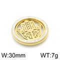 Colgante mano de Fátima dorado con strass, accesorio de acero inoxidable de 30mm - 30MM / Color Dorado (KLJ3567-Z)