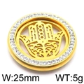 Colgante Mano de Fátima dorado con cristales, ancho 25mm y peso de 5g - 25mm / Color Dorado (KLJ6044-Z)