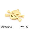 Colgante de calavera de metal dorado, tamaño 20x16mm, con un peso de 1,5 gramos - Dorado (KLJ7114-Z)