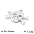 Colgante calavera de metal plateado mate 20x16mm accesorio para joyería - Color Acero (KLJ7115-Z)