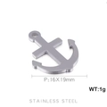 Silberner Ankeranhänger aus Edelstahl 16x19mm poliertes nautisches Schmuckzubehör - Klein (16*19mm) / Stahlfarbe (KLJ492-Z)