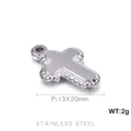 Polierter Kreuzanhänger aus Edelstahl in Silber, Ohrring-Zubehör 13x20mm Variante - Kreuz Stil (KLJ440-Z) / 13*20mm / Stahlfarbe