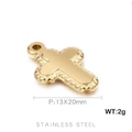 Goldenes Edelstahl-Kreuz-Anhänger 13x20mm minimalistischer Schmuckanhänger für Halsketten - Kreuz Stil (KLJ496-Z) / 13*20mm / Gold