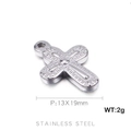 Pendente croce vintage in acciaio inossidabile dorato traforato da 13x19mm - Ciondolo a Croce Traforata-Colore Acciaio (KLJ490-Z)