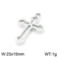 Silver hollow cross pendant in stainless steel, dimensions 23x15mm and 1g weight - Streamlined Hollow Style (KLJ7097-Z)