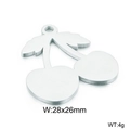 Pendente ciliegia traforato argento per orecchini, misura 28x26mm, peso 4 grammi - Ciondolo a forma di ciliegia (KLJ2620-Z) / Color Acciaio