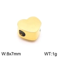 Abalorio de corazón dorado de acero inoxidable con agujero lateral de 8x7mm - 8*7mm / Dorado