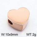 Abalorio de corazón en oro rosa pulido con agujero lateral para bisutería DIY - 10*9mm / Oro rosa