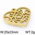 Ciondolo a cuore traforato dorato con motivi geometrici, dimensioni 25x23mm, metallo 2g - Oro (KLJ4970-Z)
