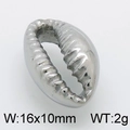 Polished silver shell pendant 16x10mm 2g for DIY jewelry and necklace making - Cowrie Shell Style 2 (KLJ5072-Z) / 16*10mm / Steel