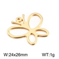 Ciondolo a farfalla traforata dorata in acciaio inossidabile da 24x26mm - Farfalla cava dorata grande (KLJ2391-Z) / 24*26mm / Oro