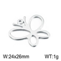 Ciondolo farfalla a farfalla in acciaio inossidabile argento, 24x26mm e peso di 1g - Farfalla cava colore acciaio grande (KLJ2392-Z) / 24*26mm / Color Acciaio