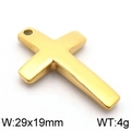 Polished gold titanium steel punk cross pendant weighing 4g and measuring 29x19mm - Gold Cross 37x25mm (KLJ5628-Z)