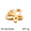 Ciondolo a farfalla dorata in acciaio inossidabile per collane, 13x13mm e peso 1g - Farfalla cava dorata piccola (KLJ2400-Z) / 13*13mm / Oro