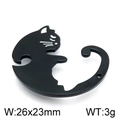 Colgante gato negro mate minimalista 26x23mm 3g accesorio de joyería para parejas - Gato Negro (26x23mm) / Negro (KLJ3759-Z)