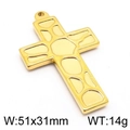 Pendente croce dorata hip hop punk in acciaio al titanio per uomo donna 51x31mm - Stile 4 Croce (KLJ5632-Z) / 51*31mm / Oro