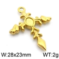 Ciondolo croce dorata stile spada ali d'angelo, dimensioni 28x23 mm e peso di 2 grammi - 28*23mm / Oro (KLJ5637-Z)