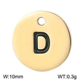 Ciondolo tondo minimalista da 10 mm in acciaio inossidabile dorato con lettera D - Lettera D Oro (KLJ1381-Z)