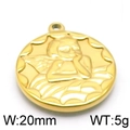 Colgante de ángel dorado en relieve de acero inoxidable, ancho 20mm y peso 5g - Ángel de Oro (20mm)
