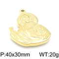Ciondolo ritratto di Gesù dorato in acciaio inossidabile con specifiche 40x30mm - Colore Oro (KLJ4850-Z)